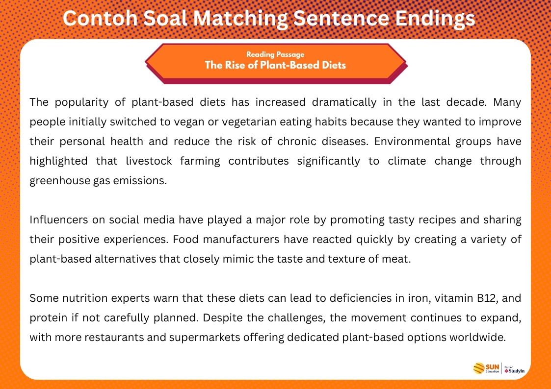 Contoh Soal Matching Sentence Endings