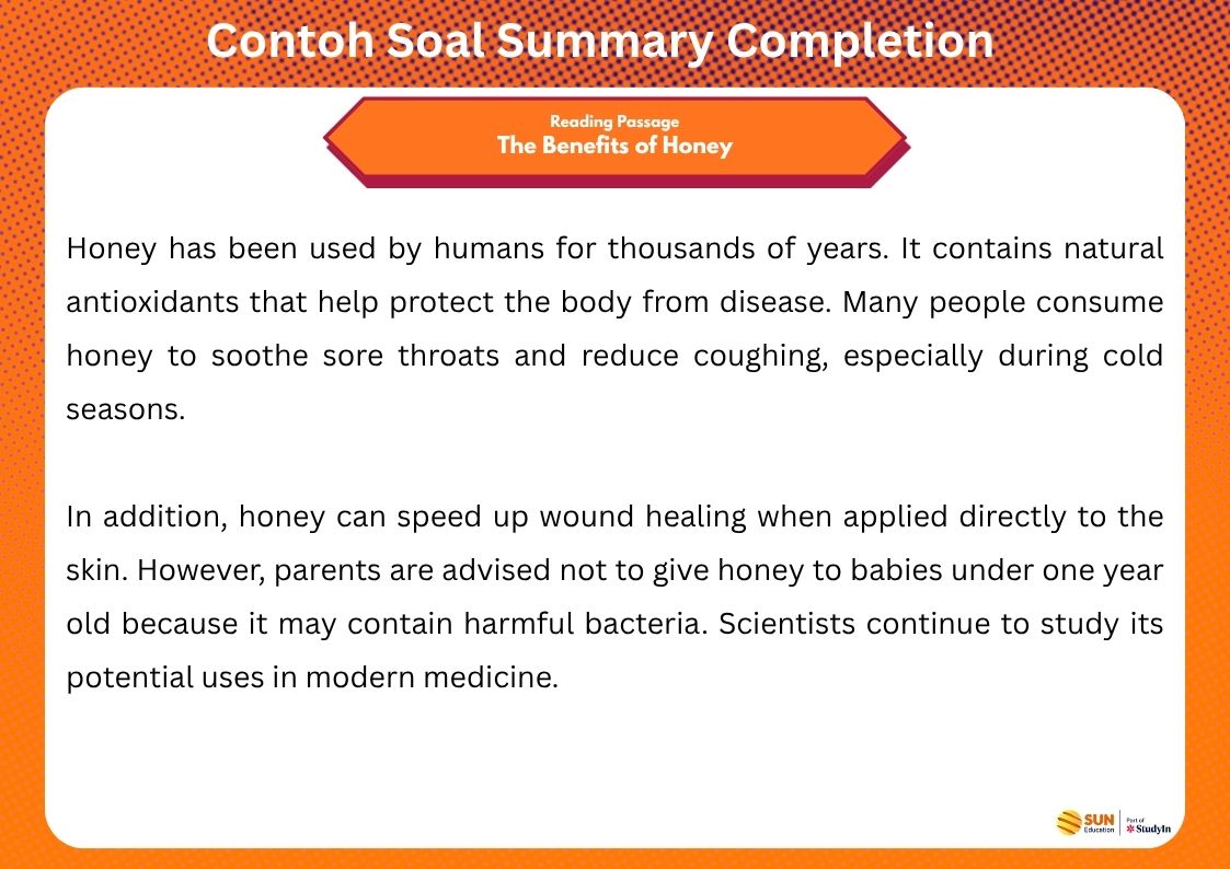 Contoh soal summary completion