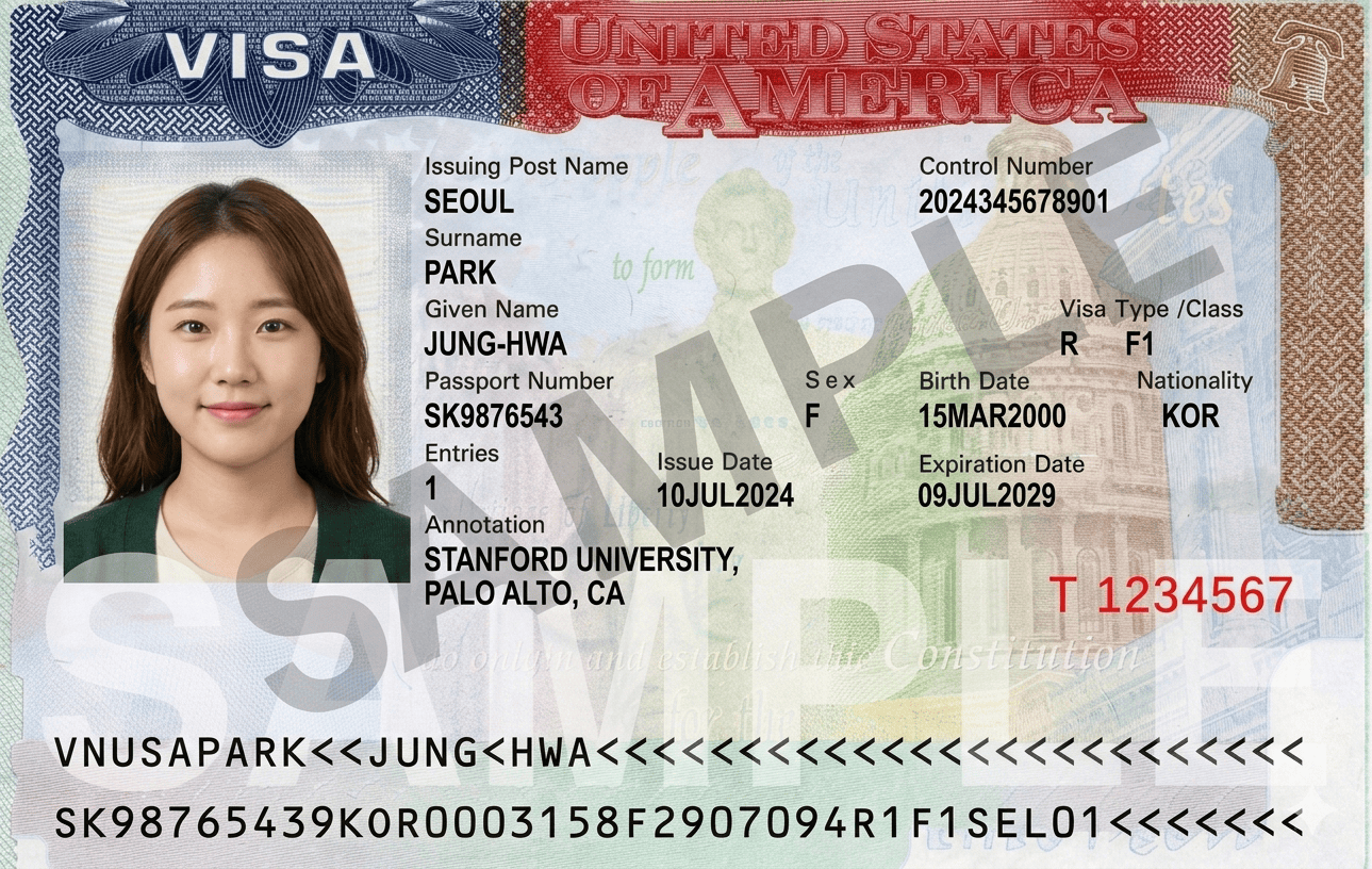 Contoh Visa F1 Amerika